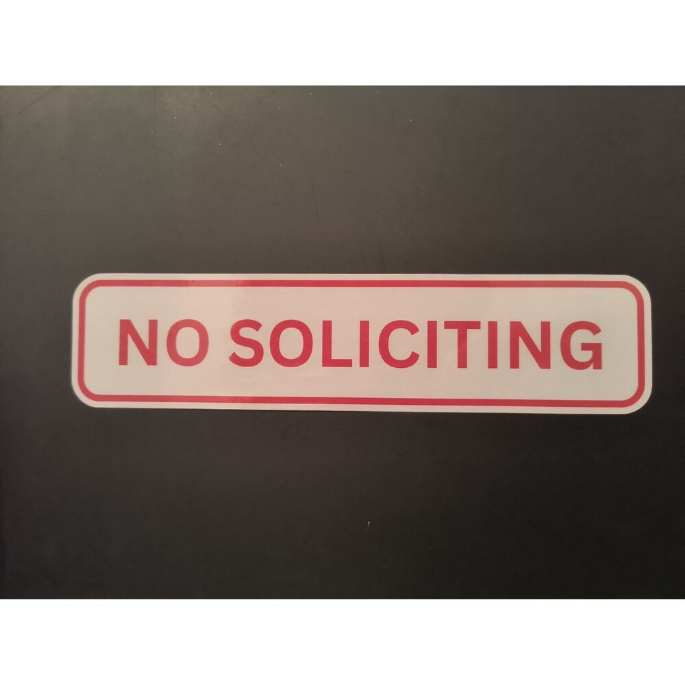 No Soliciting Sign Waterproof Vinyl Decal Sticker Door Window Wall (2 Pack)